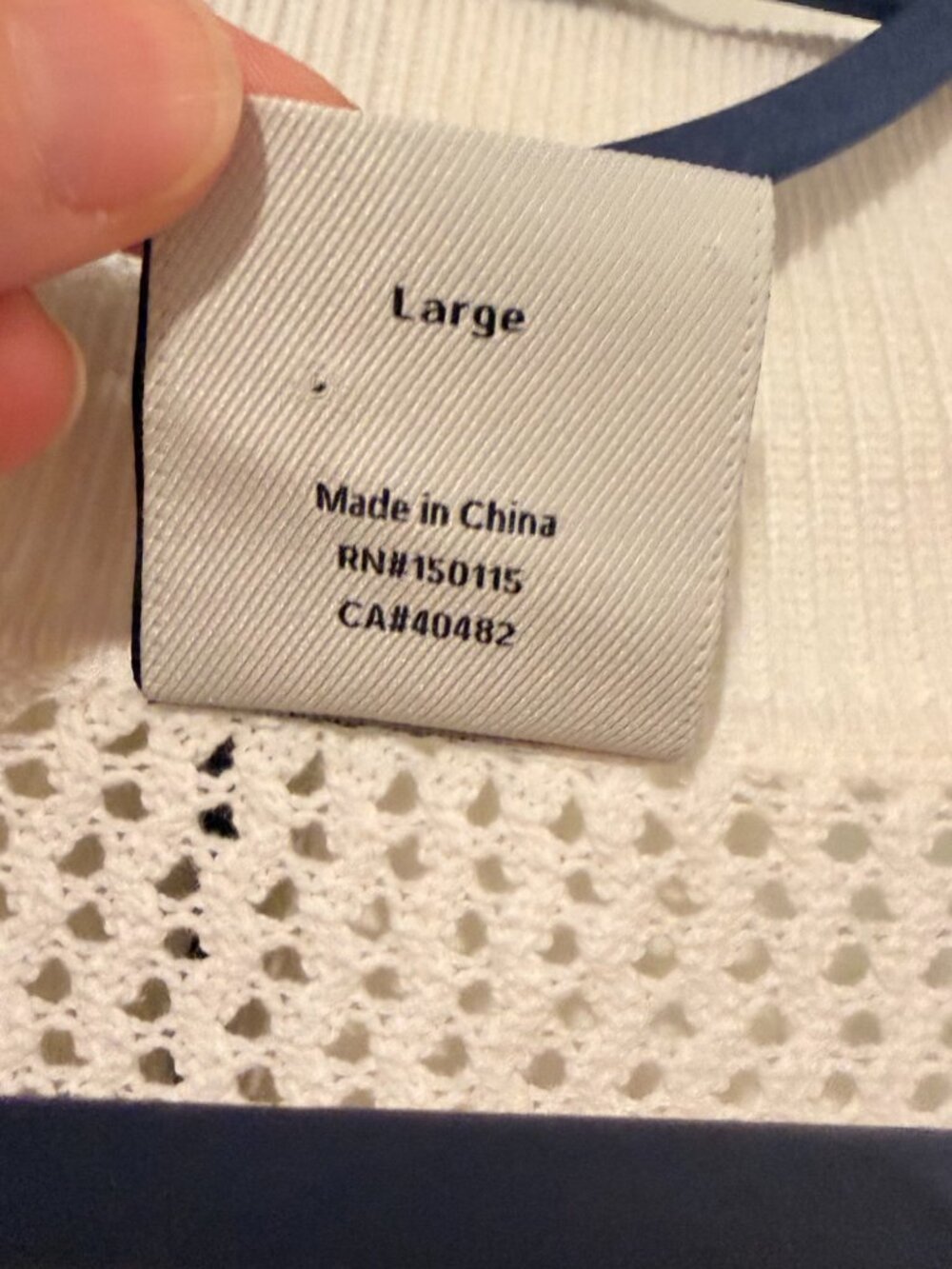 Varley "Calva" Knit Sweatshirt White Ivory Navy Half Zip Cotton Pullover - NWOT - Picture 10 of 12